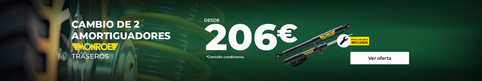 CAMBIO DE 2 AMORTIGUADORES DESDE  206€